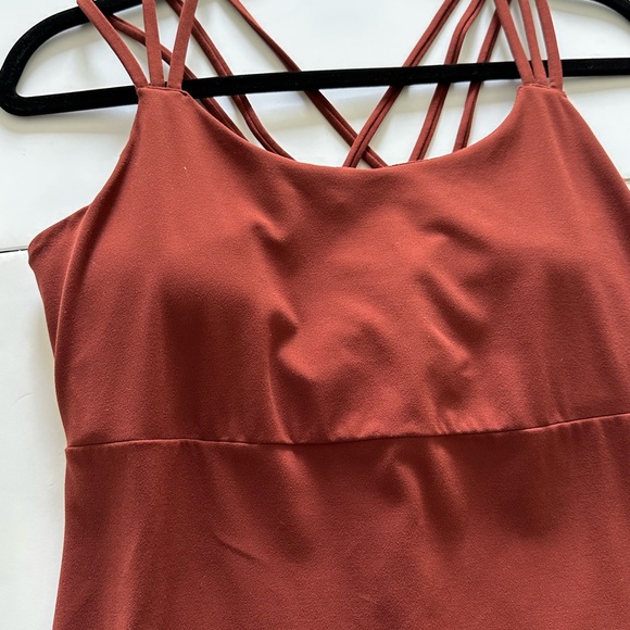 Athleta Hyper Focused Powervita Bra Dress in Dried Cinnamon Rust Color Size S - Picture 3 of 9